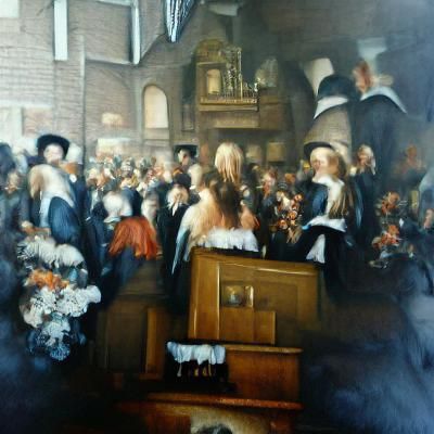 Jacob Van Oost the younger, wedding church service oil on ca...