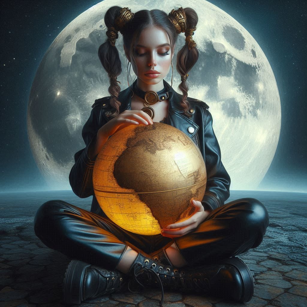 Woman with globe