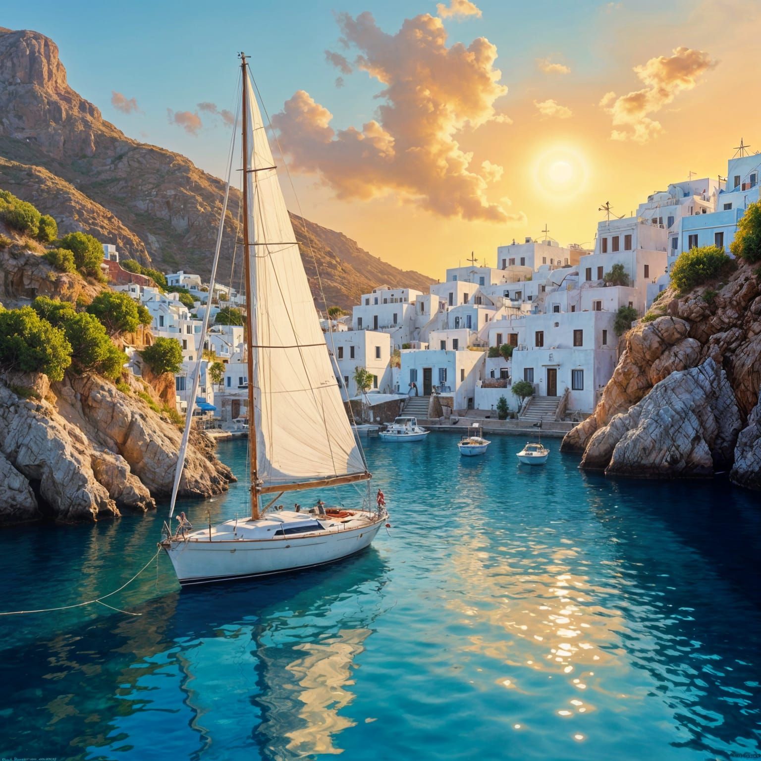 Sailing in Santorini  by @Sherkhal