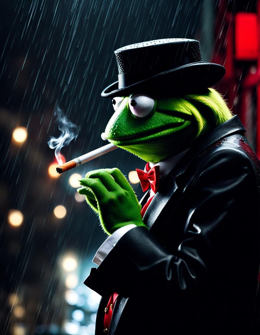 Detective Kermit AI Generated Artwork NightCafe Creator