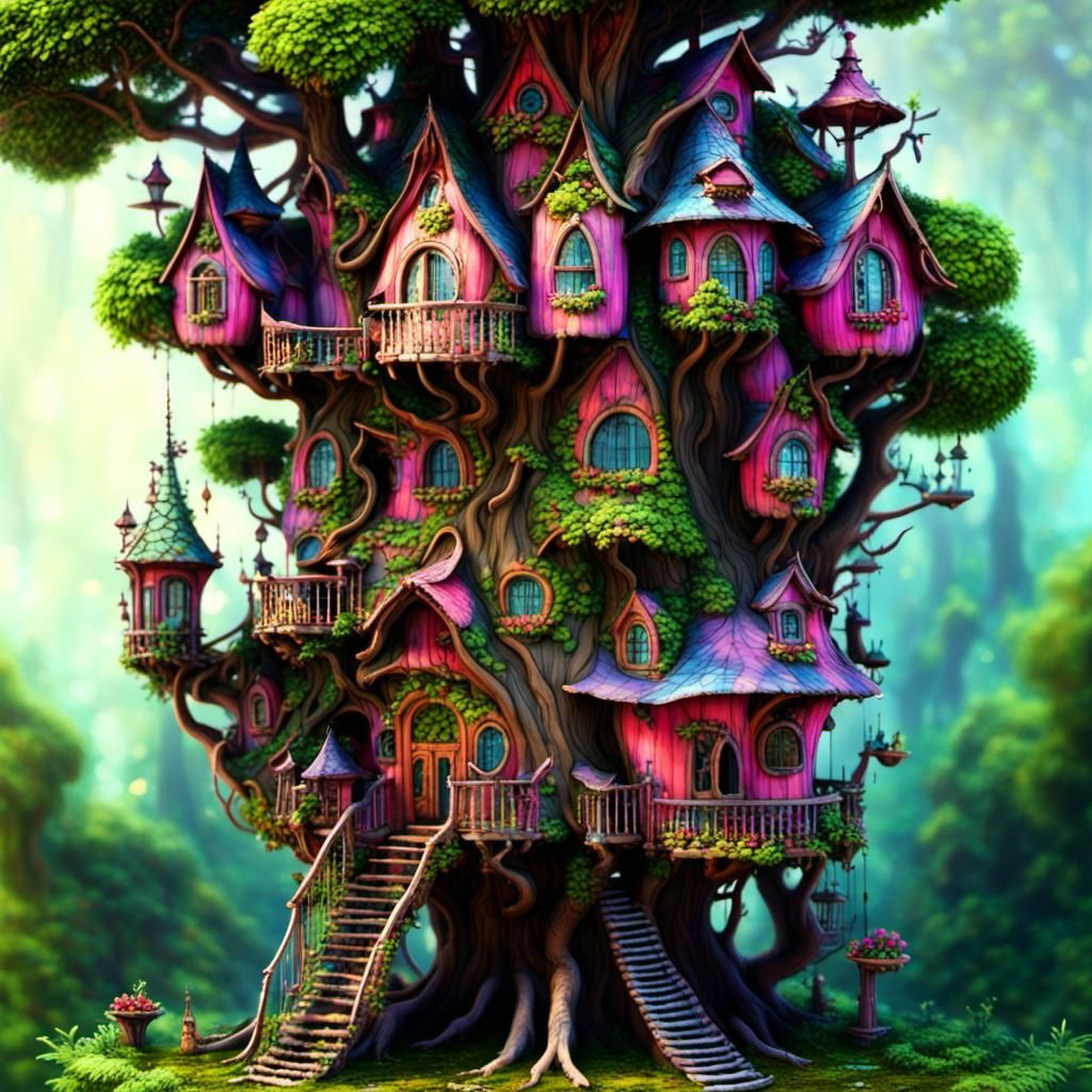 Quirky Treehouse  by @yikbug