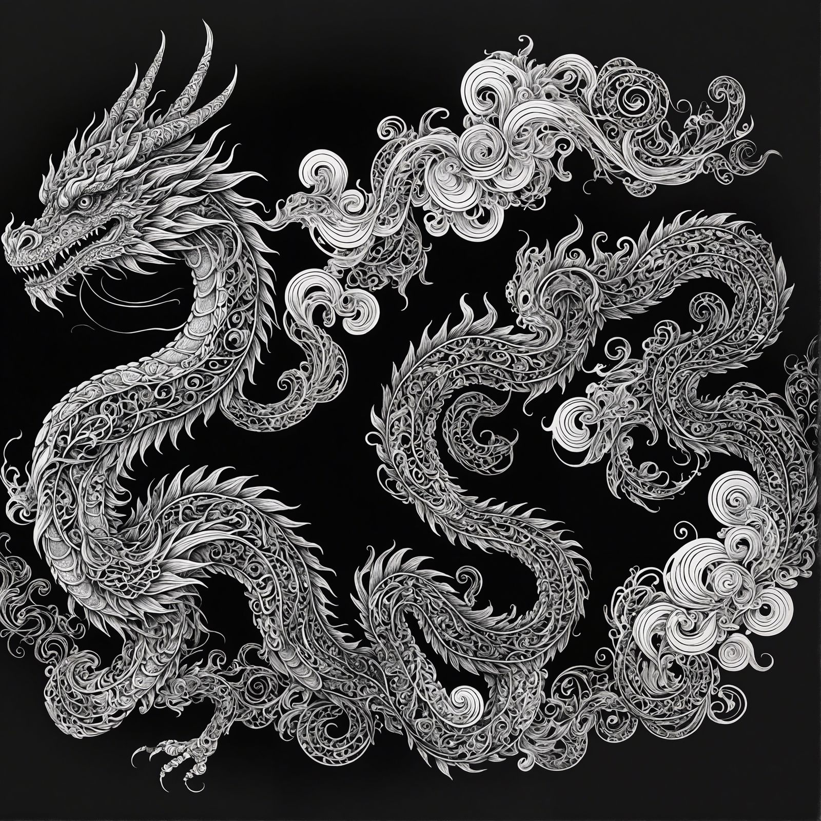 Line art dragon