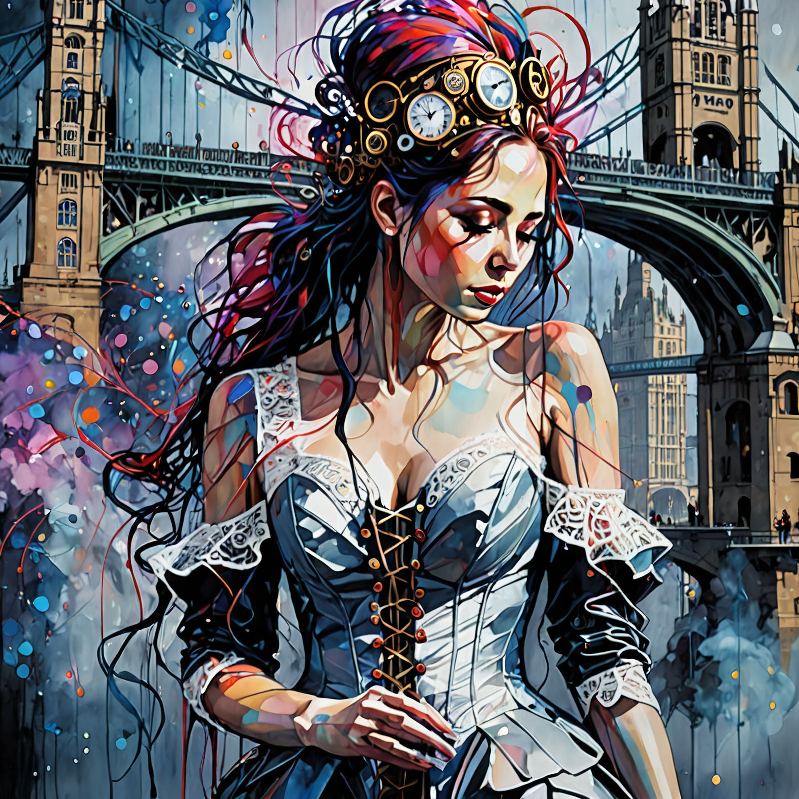 Steampunk oil painting