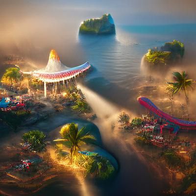 detailed Fantasy Island (8k resolution detailed illustration...