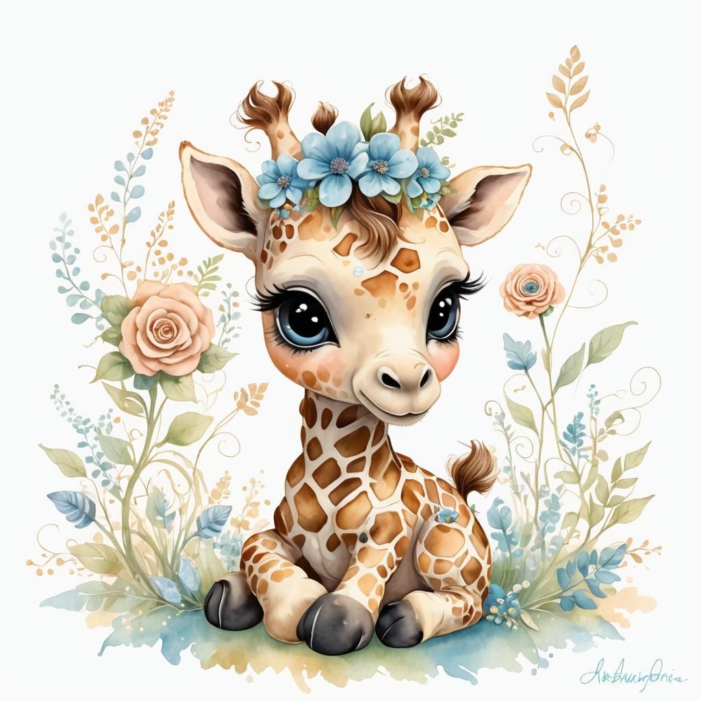 Baby giraffe  by @MacMikkola