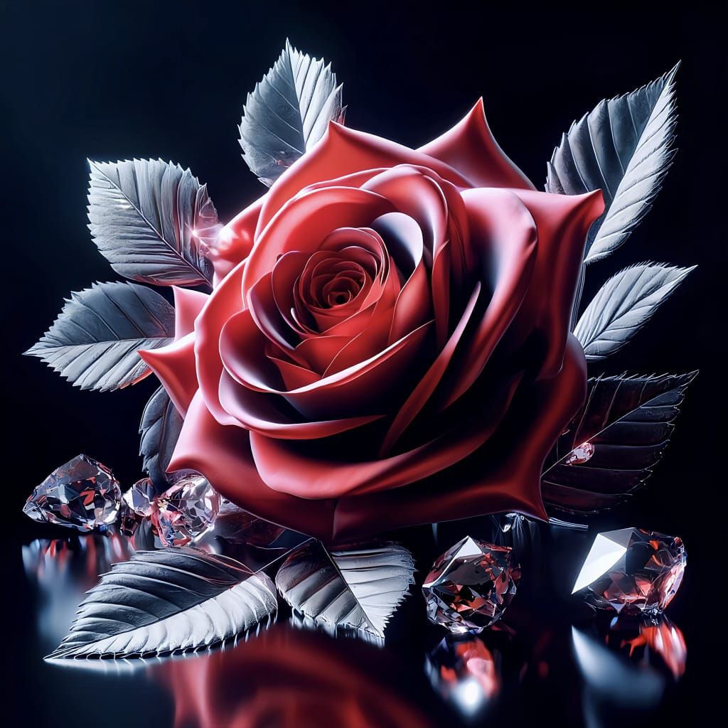 Velvet Bloom: Symphony of the Crystalline Garden