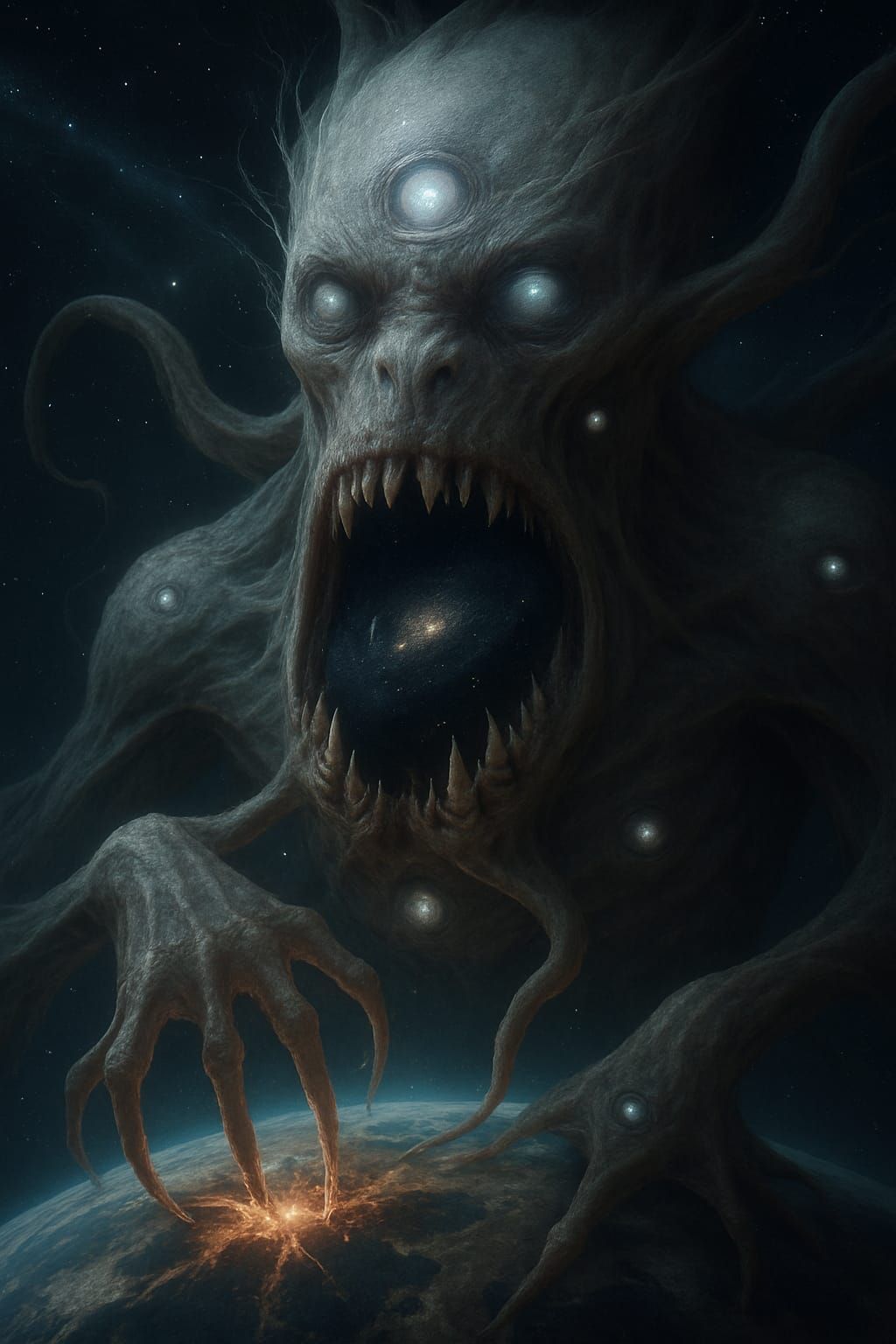 Scary cosmic horror of azathoth in real life towering over e...