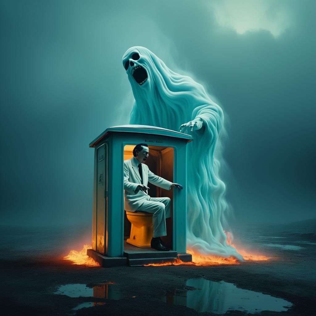 Salvador Dali's ghost haunting the Abominable Porta-Potty 