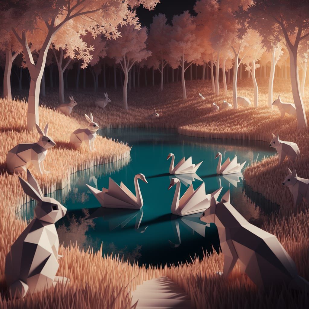 Origami landscape.  by @CFAMPJ