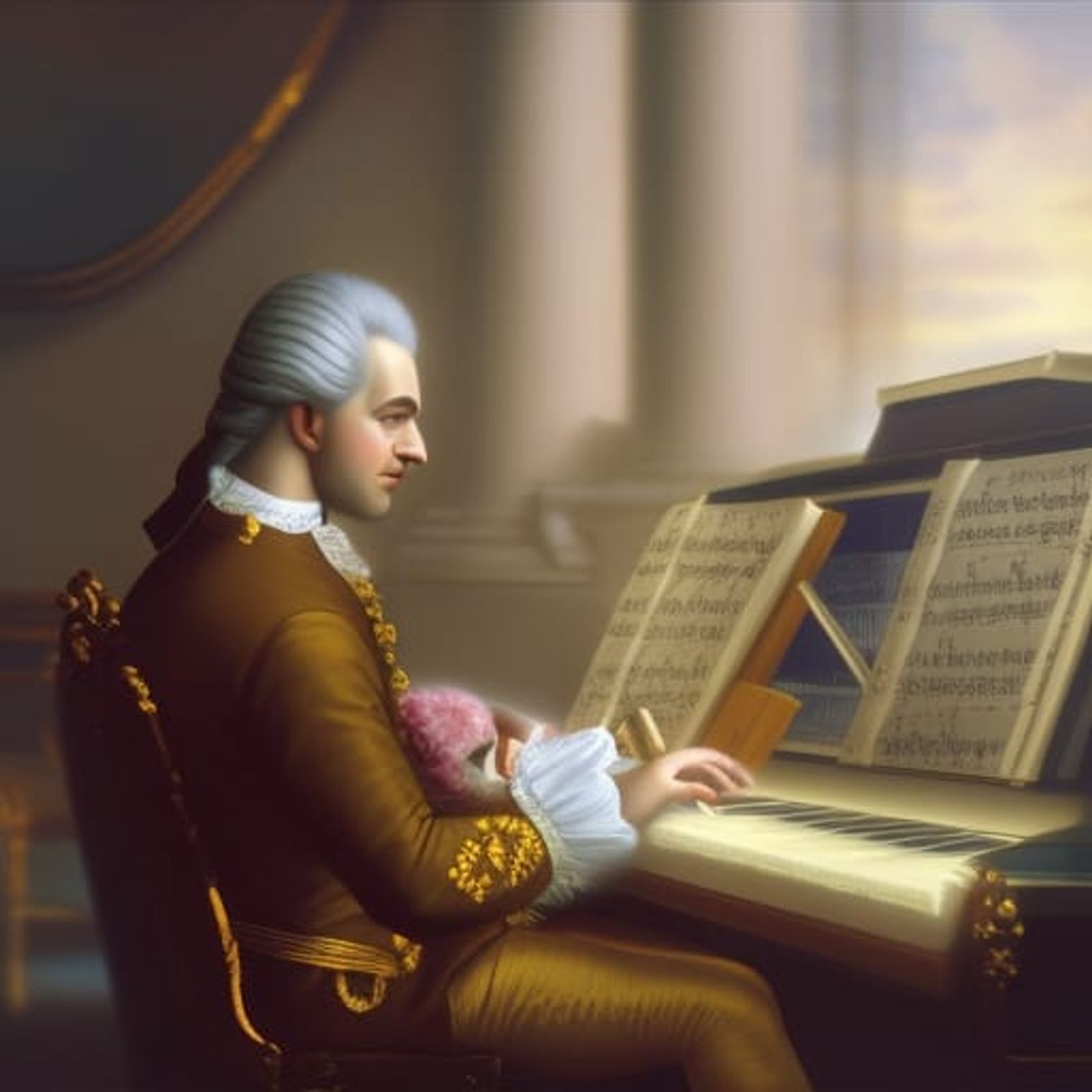 Wolfgang Amadeus Mozart AI Generated Artwork NightCafe Creator