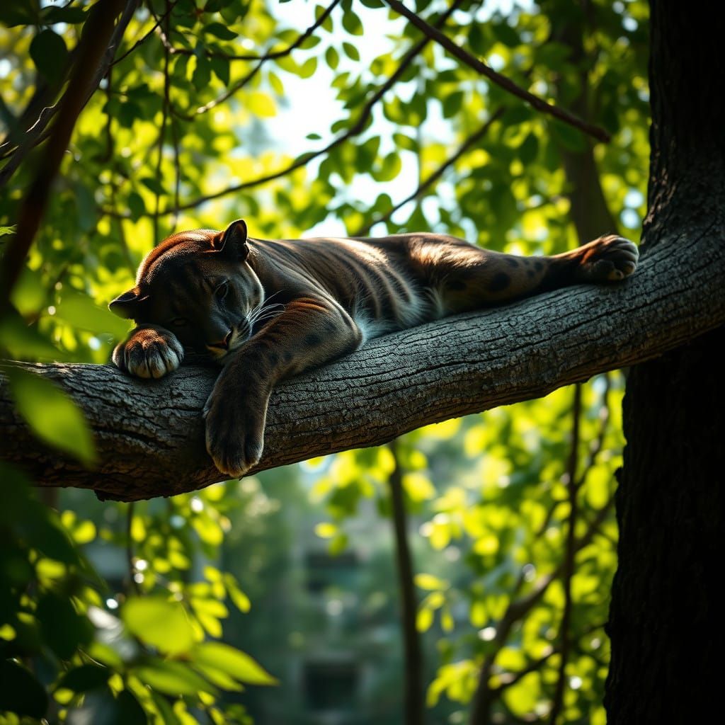Serene Panther in Dappled Light