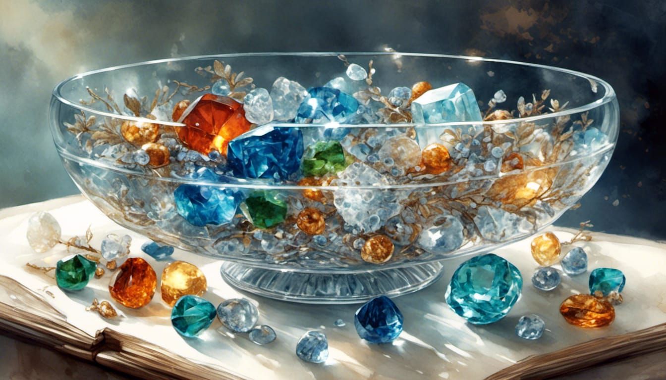 <lora:Whimsical Decoration:1.0> Beautiful gemstones in overs...