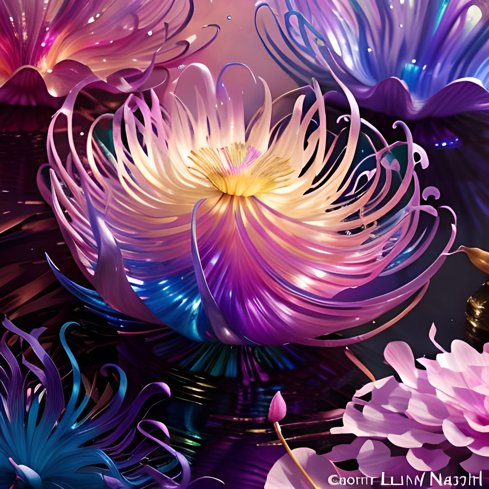 Vibrant lotus flowers