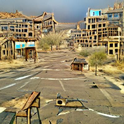 Post apocalyptic Desert ghost town 