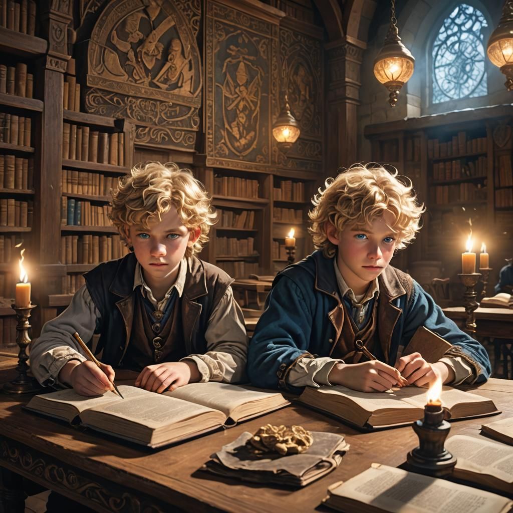 Mystical Schoolroom Scene in Photorealistic Style