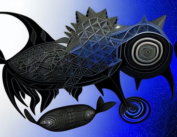 Balaenopteridae mandelbrot skeletal bubbles of love