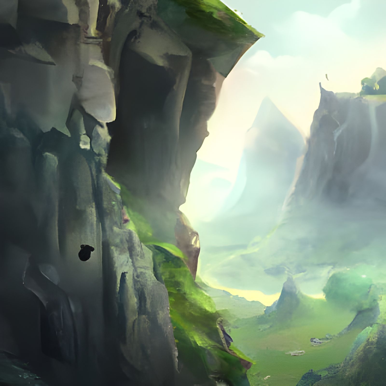 beyond the mountain was a lush and beautiful valley