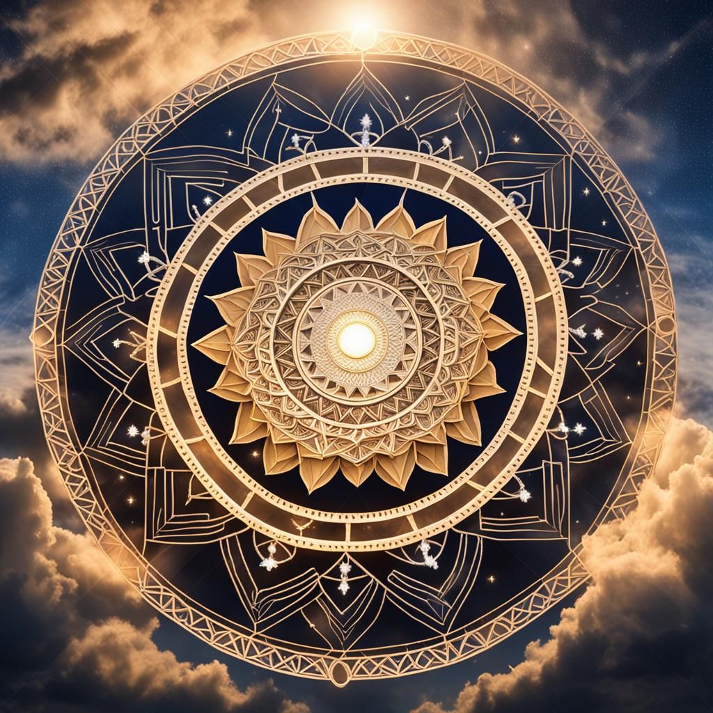 Mandala of Divine Power Under Full Moon