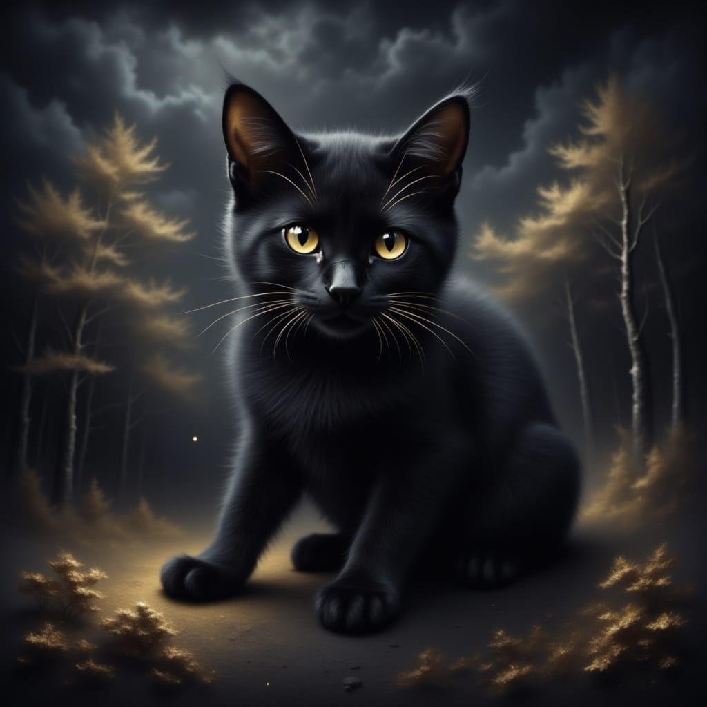 black cat, no theme, <lora:Ominous Skies:1.0>