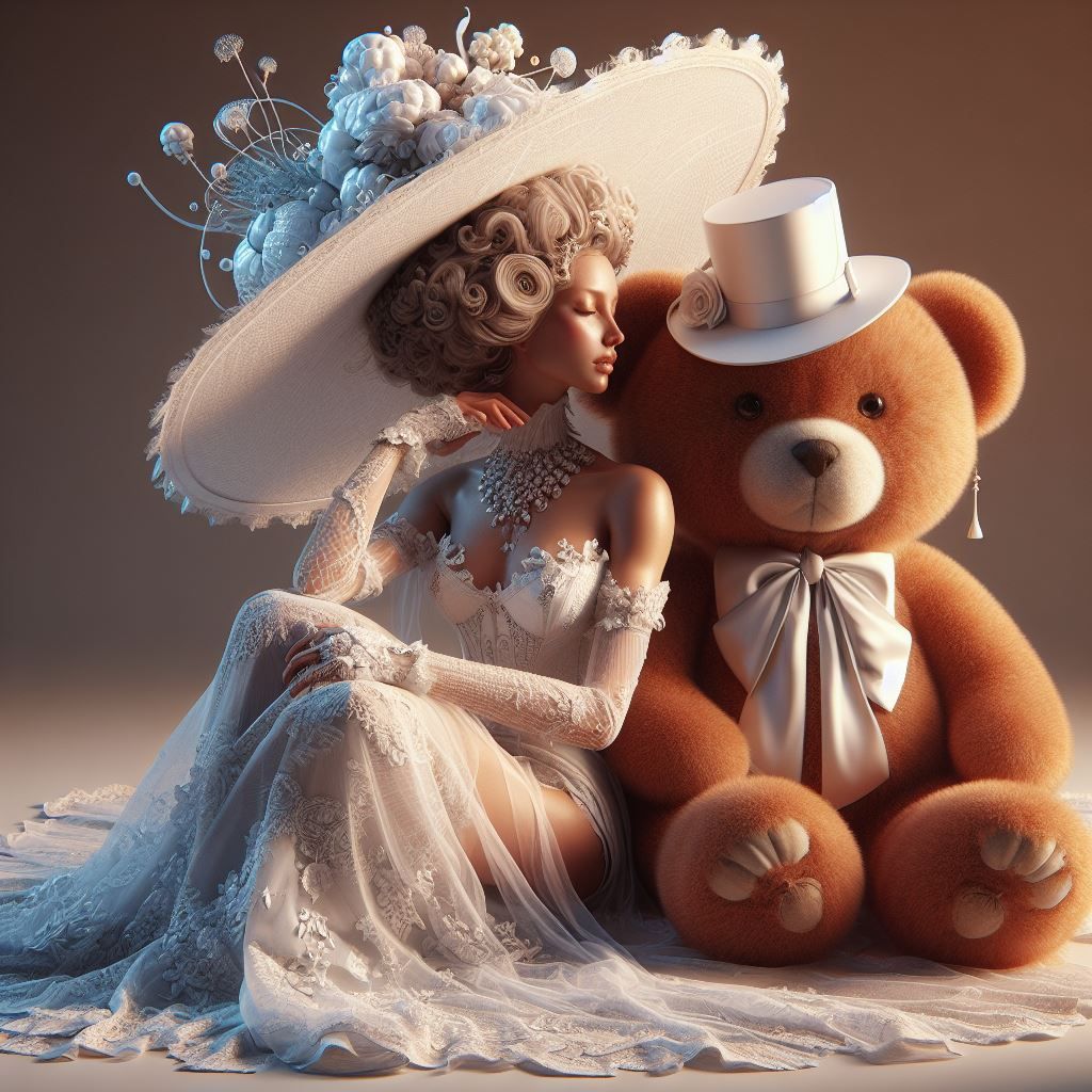 woman and teddy bear