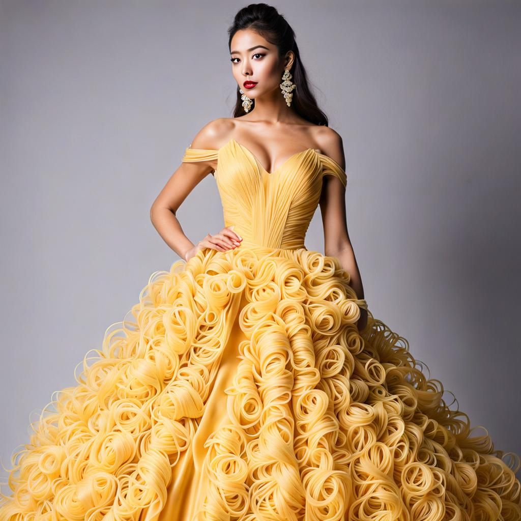 pasta cheese evening gown  by @ADD Hoarding Procrastinator