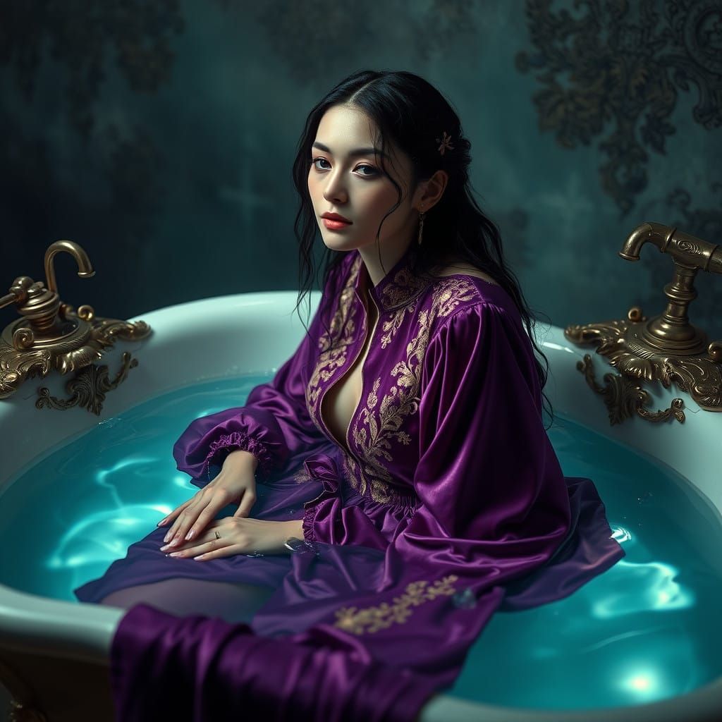 Ethereal Dreamer in Velvet Slumber