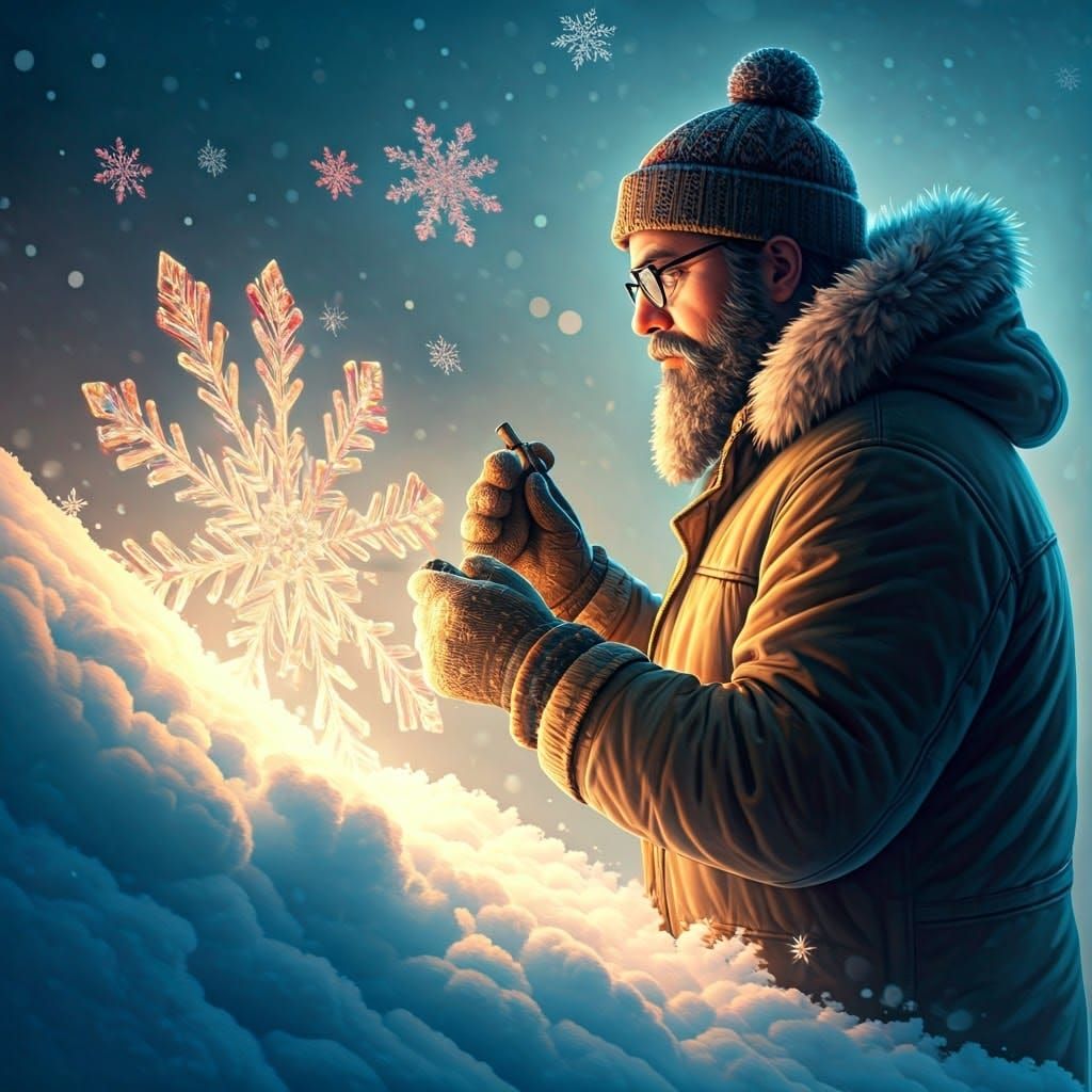 The snowflake sculptor   by @Blue 