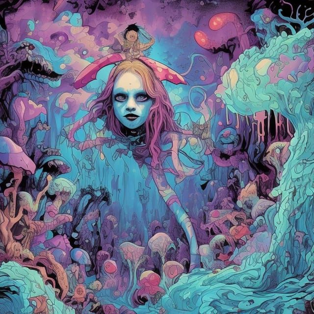 Whimsical Gothic Wonderland with Shimmering Metal Circle