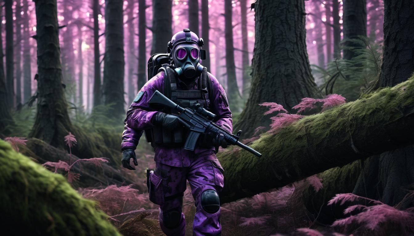 Photorealistic. Realism. A  survivalists, wearing a mix a ca...