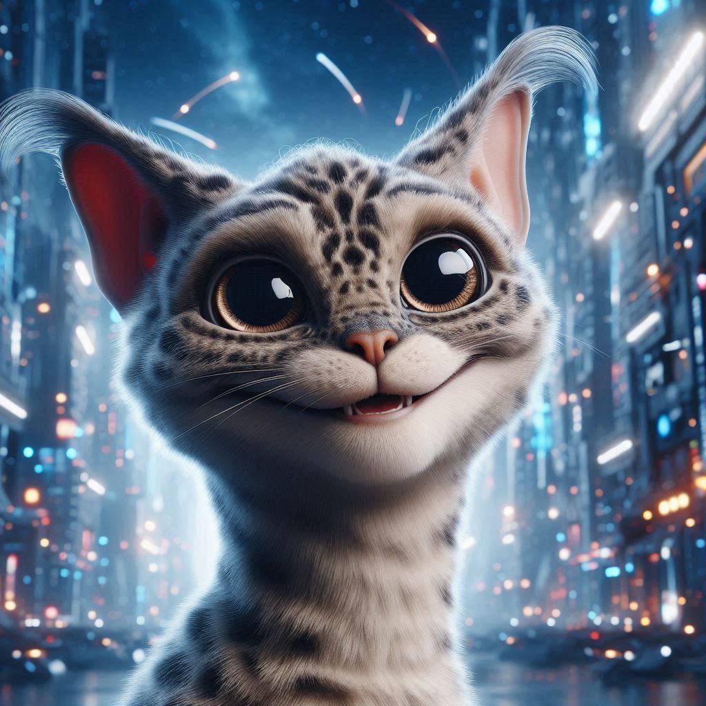 smiling Devon Rex cat