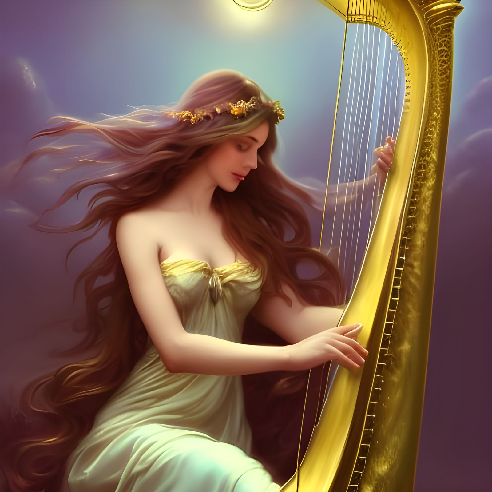 Goddess of love POV: Much bigger should my harp be for the music to ...