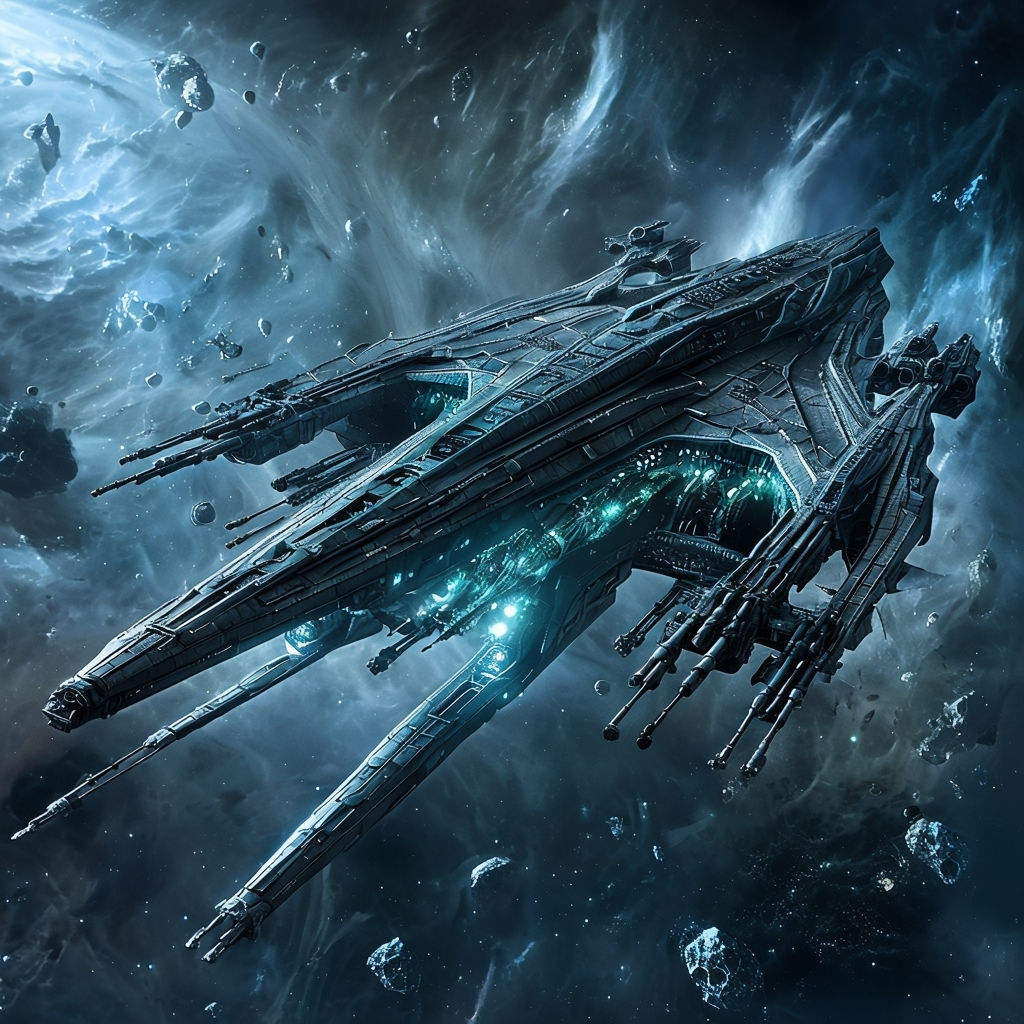 Xen T-fighter and the Tharka Sun eclipse