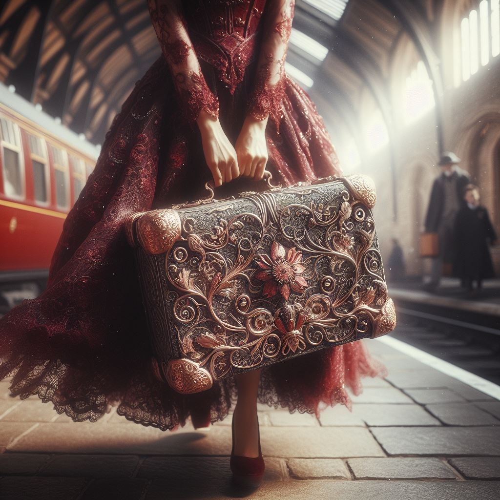 Her matching suitcase