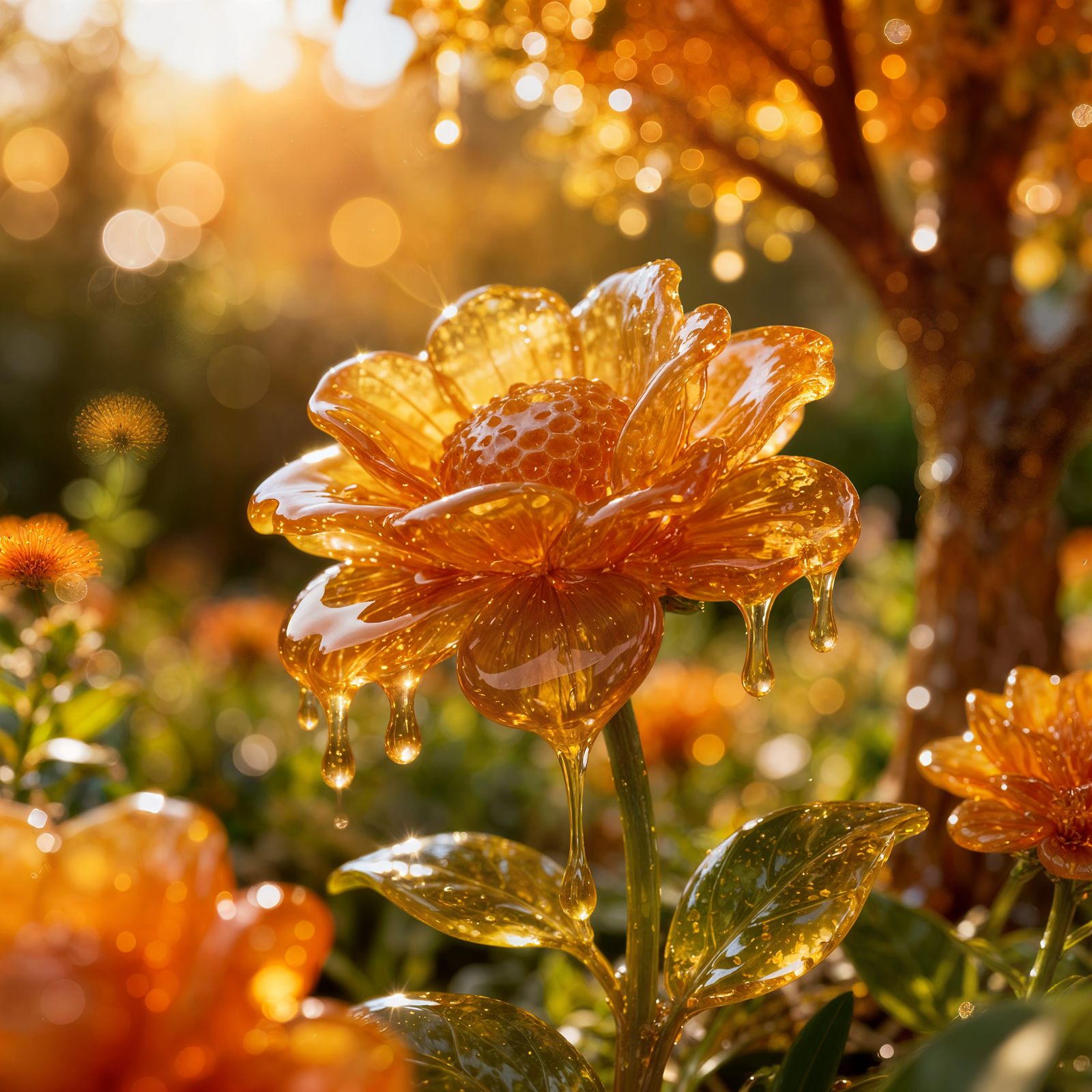 Dripping flowers  by @Xcelerated AI Art