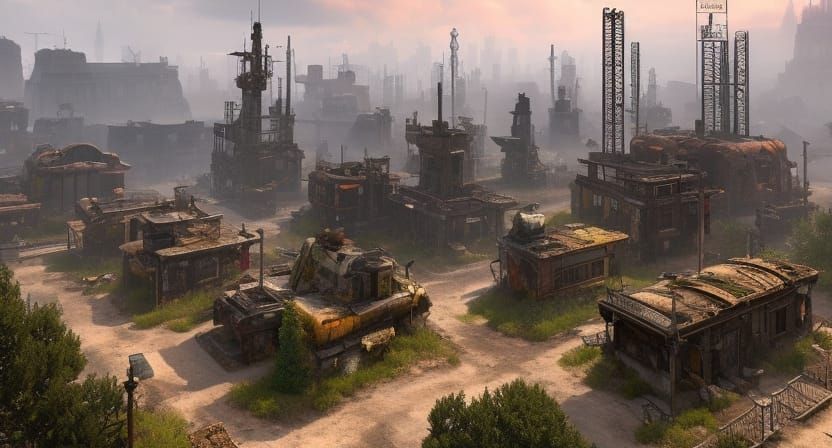 Post Apocalyptic Steampunk City 1 - AI Generated Artwork - NightCafe ...