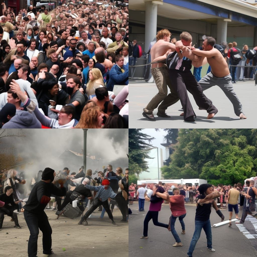 a few people fighting
