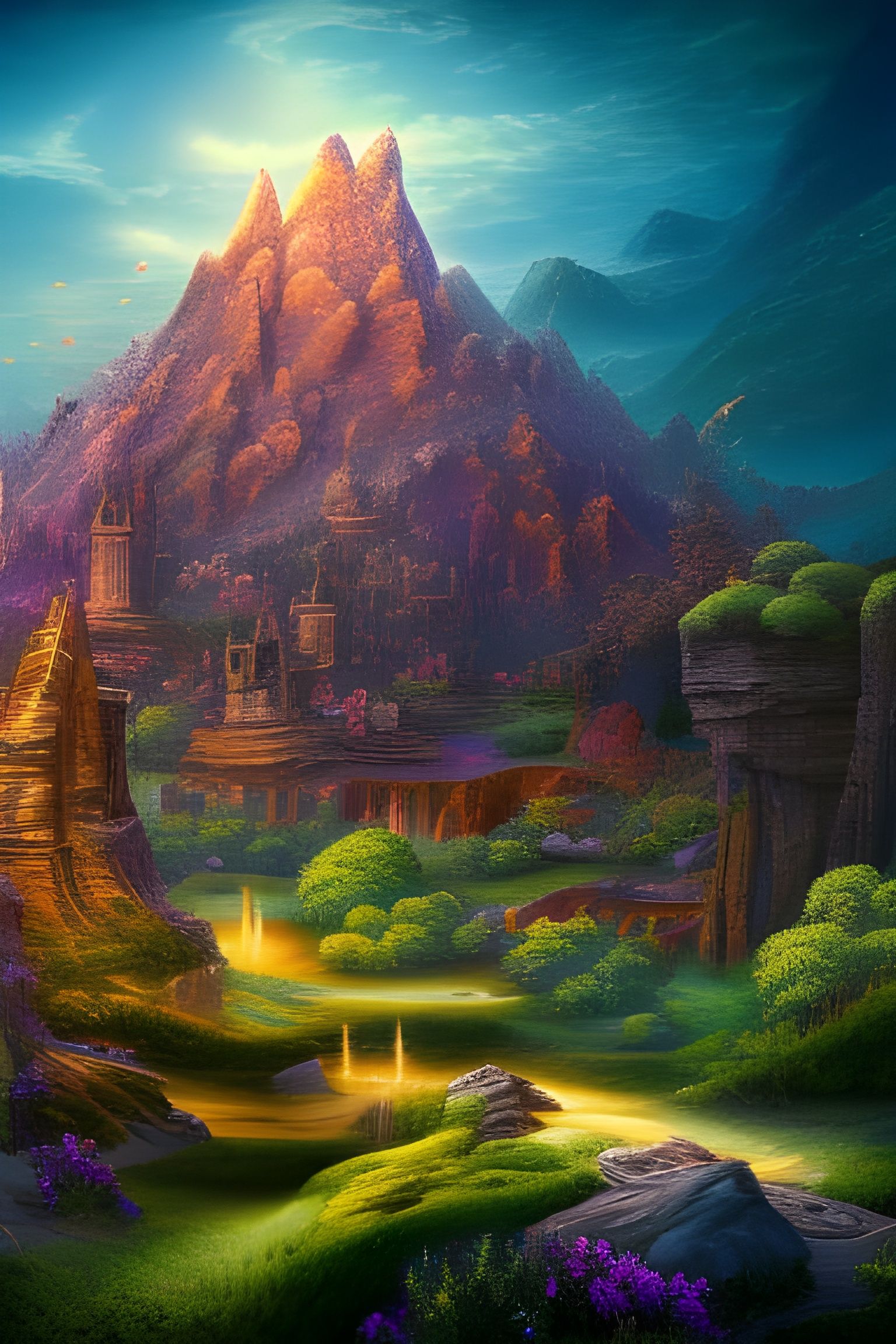 Sacred town - AI Generated Artwork - NightCafe Creator