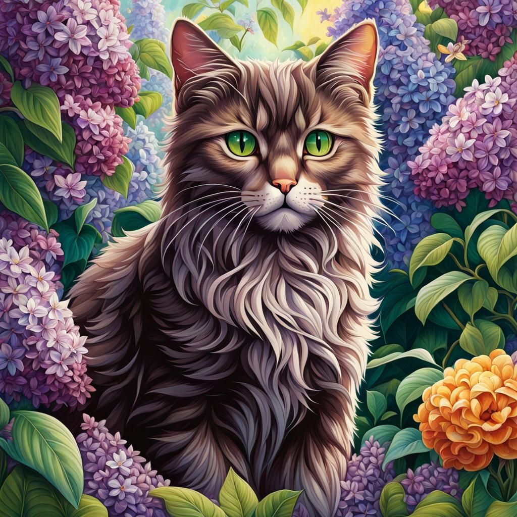 A Cat In Spring  by @Hesione