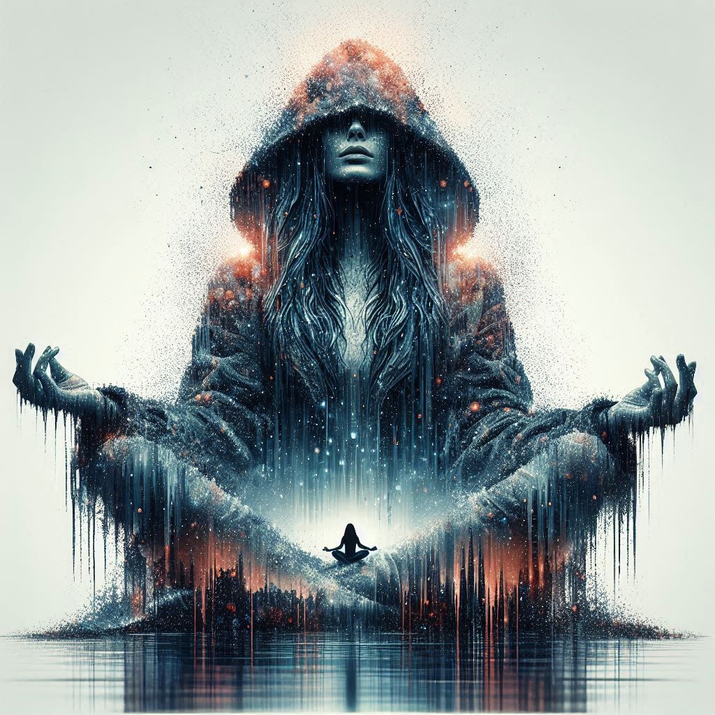double exposure beautiful fantasy DALL-E 3 portrait landscap...