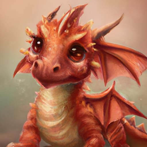 Chibi Red Dragon Digital Illustration in 3D