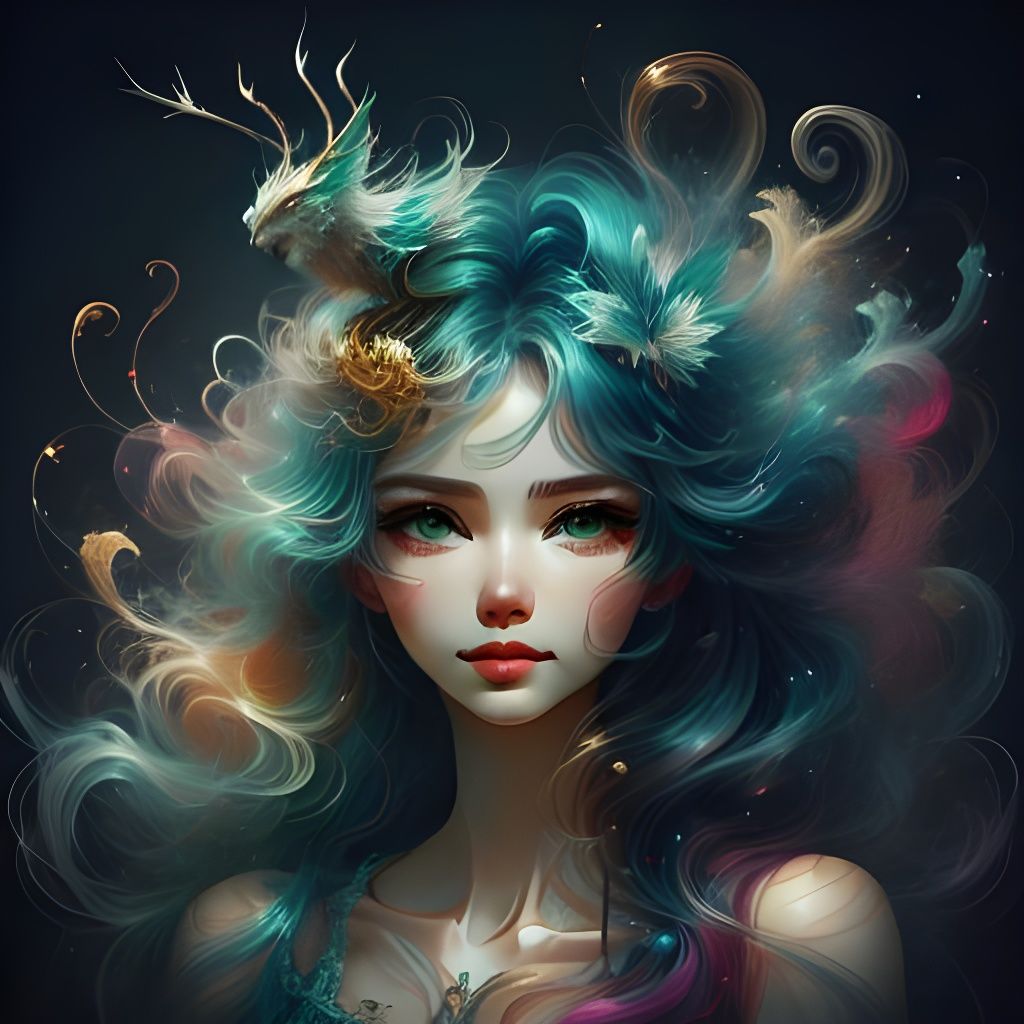 <lora:Ethereal Magic v1 5:1.0> Blue Hair Woman. Dreamshaper V8