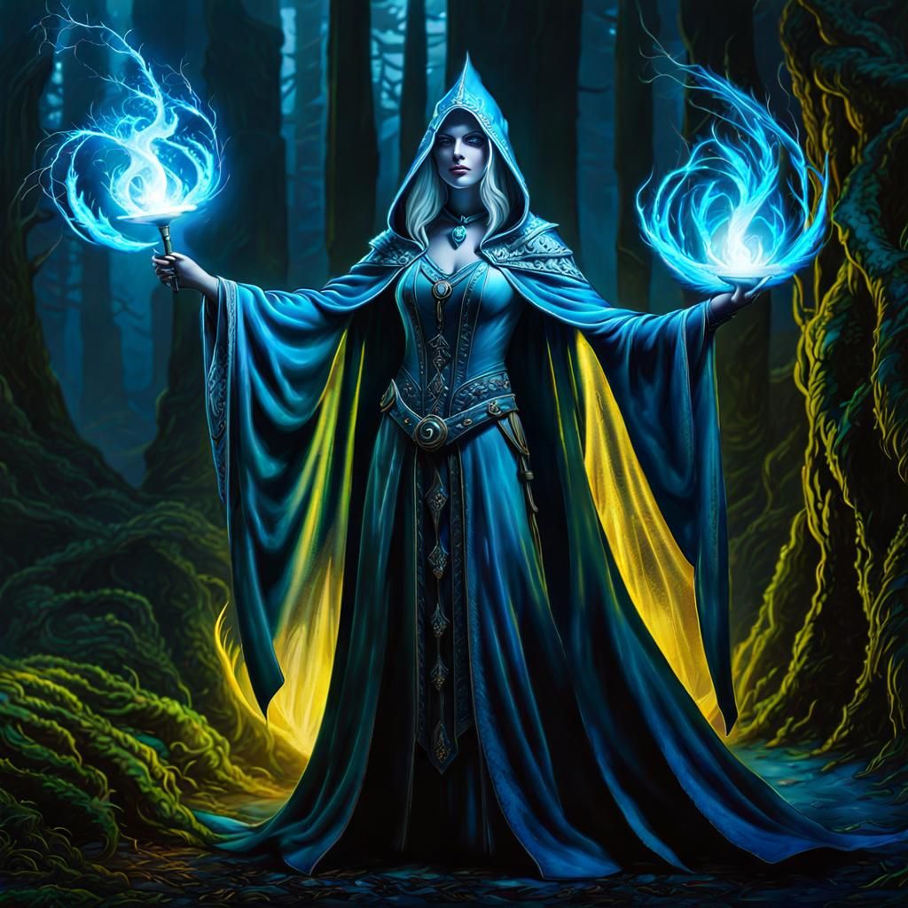 Sorceress Casting A Spell - AI Generated Artwork - NightCafe Creator