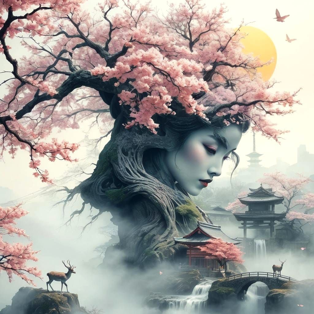 Surreal Cherry blossoms  by @Xiviwa