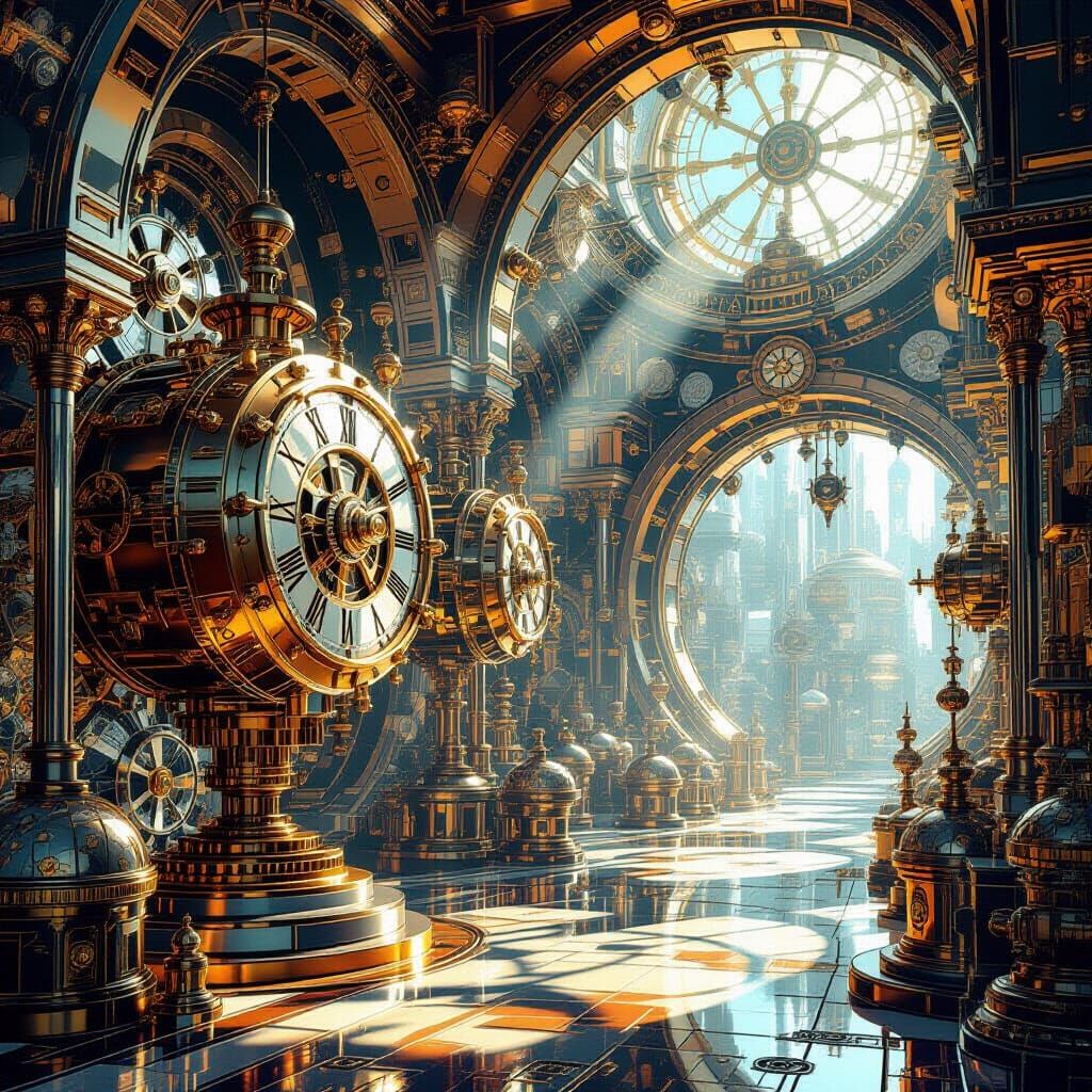 Whimsical Clockwork World of Bronze and Silver