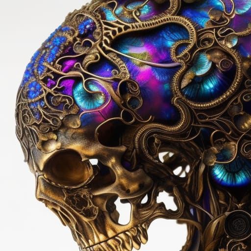 ""Shiny Gold filigree skull!!!", a breathtaking epic masterp...