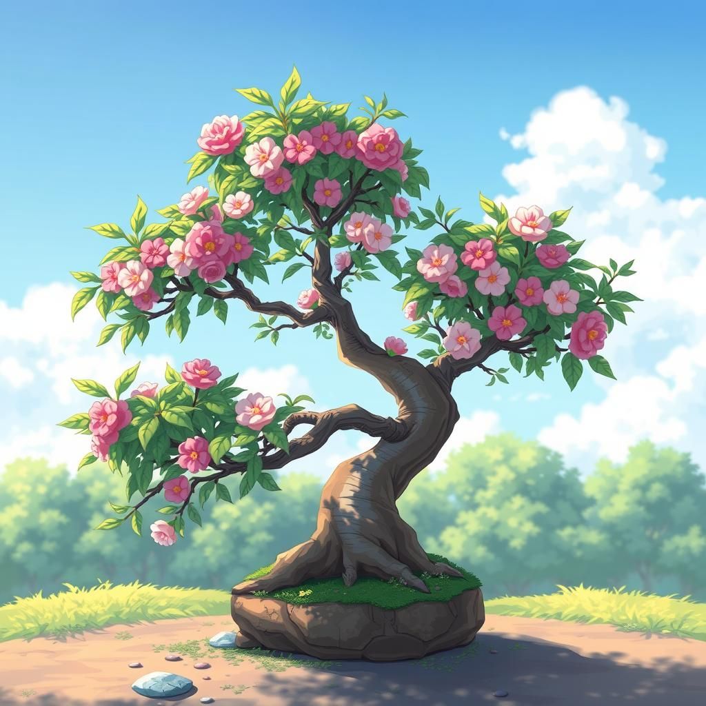 A cute happy cherry tree (anime)