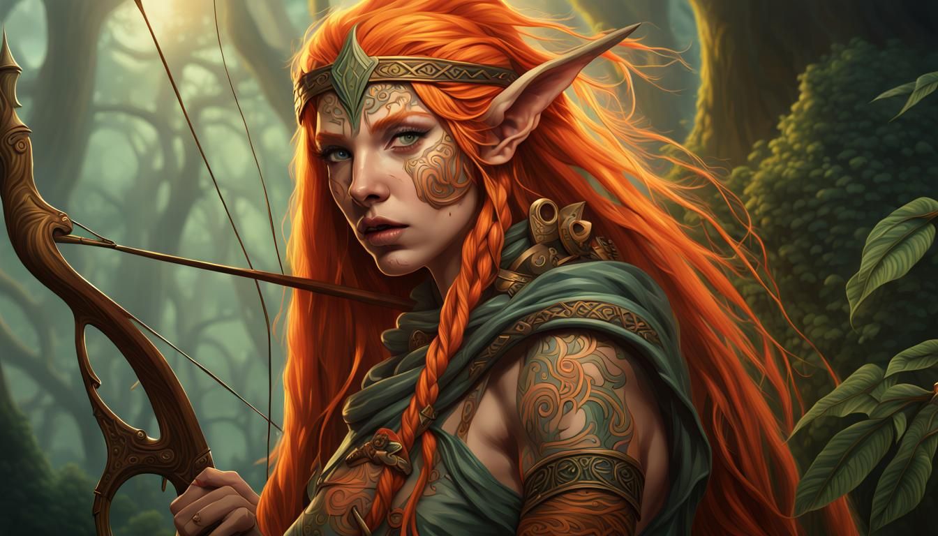 Wood elf hunter in the northern forests. - AI Generated Artwork ...