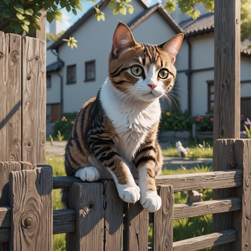 Cat with beautiful home