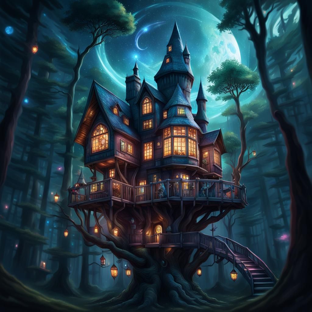 Harry Potter themed Treehouse - AI Generated Artwork - NightCafe Creator