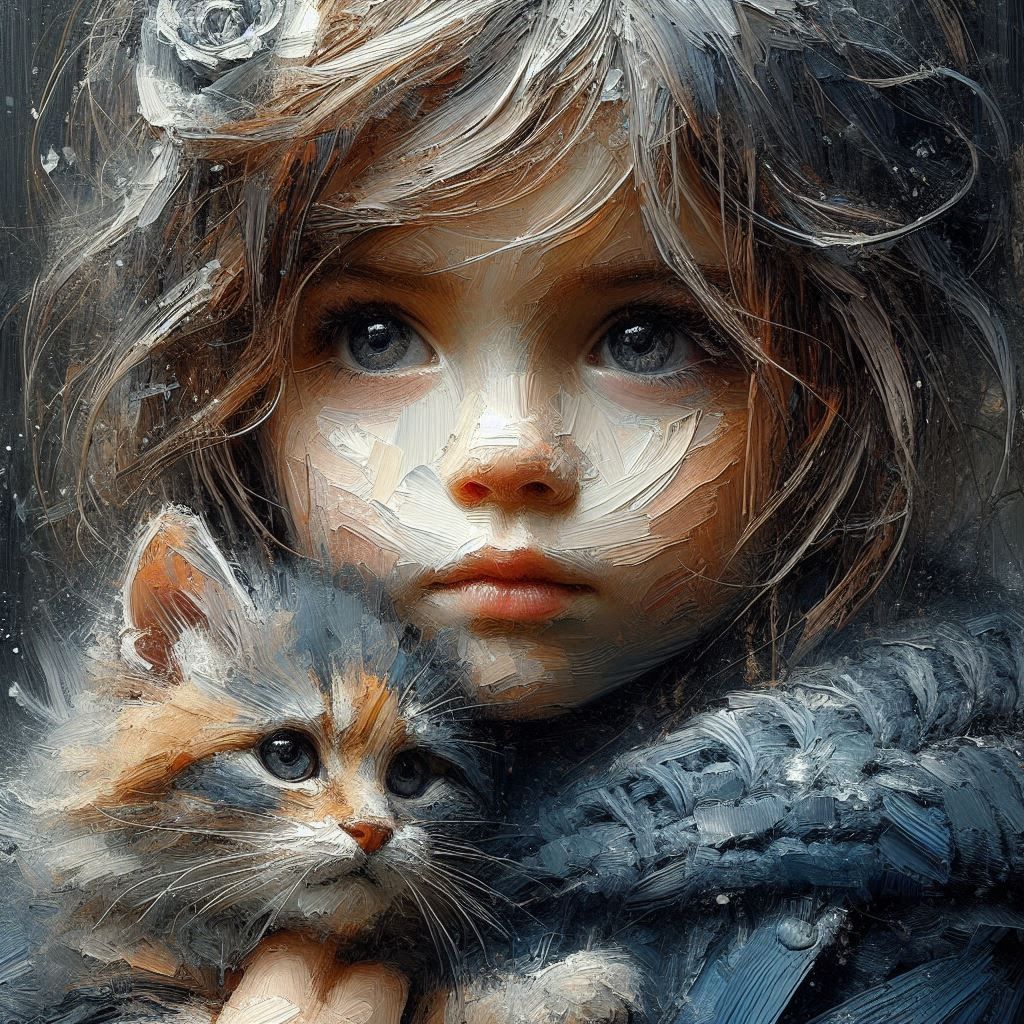 A Girl With Her Cat 2